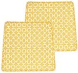 Beliani Outdoor Sitzkissen 2er Set geometisches Muster gelb/wei&szlig; f&uuml;r...