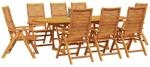 vidaXL Garten Essgruppe 9 pcs Braun Massivholz Akazie, Akazien Garten Essgruppe,