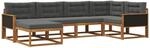 vidaXL Outdoor-Sofagarnitur mit Kissen 6 pcs Natur und Anthrazit, Patio-Sofa,...