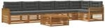 vidaXL Outdoor-Sofagarnitur mit Kissen 7 pcs Natur und Anthrazit, Lounge-Sofa...