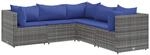 vidaXL Garten Lounge Set 5-TLG., Gartenm&ouml;bel Set mit Kissen, Sitzgruppe f&uuml;r Garten