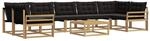 vidaXL Outdoor-Sofagarnitur 8 pcs Wei&szlig; und Schwarz 79 x 79 x 37 cm, Moderne