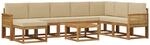 vidaXL Outdoor-Sofagarnitur 9 pcs Natur und Beige Massivholz Akazie, Moderne