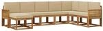 vidaXL Outdoor-Sofagarnitur 8 pcs Natur und Beige Massivholz Akazie, Moderner...