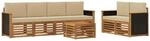 vidaXL Outdoor-Sofagarnitur 7 pcs Natur und Beige Massivholz Akazie, Garten,