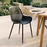 IDIMEX Gartenstuhl Verde im 4er Set, Schwarz - Moderne Essst&uuml;hle, Robuste Outdoor