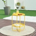 [en.casa] Outdoor Beistelltisch Sandefjord Tabletttisch Balkontisch mit 2...