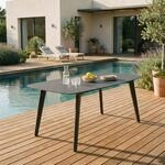 IDIMEX Gartentisch Meza mit Steinplatte 180x90 cm, Anthrazit &ndash; robuster