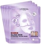 L'Or&eacute;al Paris Glass Skin Hydrogel 4er Maskenbox, f&uuml;r aufgepolsterte & glowy Haut,