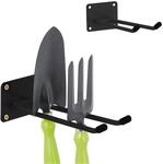 Relaxdays Wandhaken, 2er Set, 24 cm lang, Doppelhaken Wand, Ger&auml;tehalter Garage,