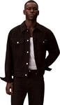 Calvin Klein Herren Jeans Jacke 90s Classic Black Trucker mit Brusttaschen, Schwarz