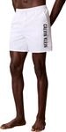 Calvin Klein Herren Badeshorts Medium Drawstring mit Tunnelzug, Wei&szlig; (Classic