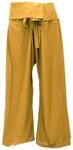 GURU SHOP Fischerhose aus Viskose, Fisherman Pants, Wickelhose, Yogahose - Curry,