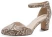 Tamaris Damen Pumps mit Blockabsatz, beige, 36 EU