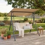 [en.casa] Hollywoodschaukel 3 Sitzer Satten Gartenschaukel Outdoor mit Gestell...