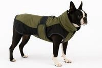 Flamingo Hundemantel Winter &ndash; Eisberg Kaki & Dunkelblau &ndash; 40cm &ndash; warm & modisch