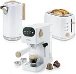 briebe Nordic Set Kaffeemaschine 20 Bar Kapseln und Kaffeemehl + Wasserkocher...