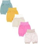 TupTam Baby M&auml;dchen Pumphose Sommershorts 5er Set, Farbe: Blumen Streifen beige
