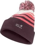 Jack Wolfskin Unisex Kinder Stripy Pompom K Beanie-M&uuml;tze, Amaranth, S EU