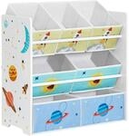 SONGMICS Kinderzimmerregal, Spielzeugregal mit 7 Aufbewahrungsboxen aus Vliesstoff,