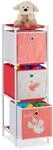 Relaxdays Kinderregal mit 3 Boxen, Spielzeug, M&auml;dchen, Schwan-Design, Regal