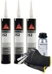 Sikaflex 252 wei&szlig; 3x 300ml Klebstoff mit Primer 207 - f&uuml;r die Verklebung von...