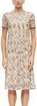 s.Oliver Damen Kleid &ndash; A-Shape Regular Fit, Ajourmuster, U-Boot-Ausschnitt, kurz