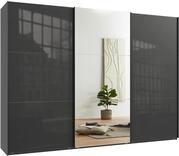 Schwebet&uuml;renschrank 3-t&uuml;rig B300/H216/T65 cm Anthrazit, Glasfront, Spiegel,