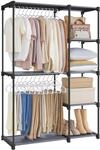 SONGMICS Kleiderschrank, 2 H&auml;ngef&auml;cher, viel Platz, 112 x 43 x 165 cm