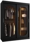 Mirjan24 Kleiderschrank Bimaza 150 mit Schubladen und Glast&uuml;ren - Rauchglas,