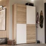 Forte OZZULA Kleiderschrank 120, 2-t&uuml;riger Schwebet&uuml;renschrank, Einlegeb&ouml;den...