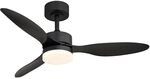 LED Deckenleuchte Ventilator Wohnzimmerlampe Dimmer Timer Schwarz CCT D 106 cm