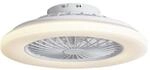 Qazqa led Modern Deckenventilator - Clemo - Wei&szlig;, RundB&uuml;rolampe, 3000K - 6500K,