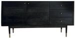 FineBuy Sideboard Akazie Massivholz 160 cm 2 T&uuml;ren & 3 Schubladen - Massive...