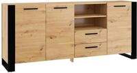 BIM Furniture Kommode Nuka &ndash; Sideboard 45x197x87 cm mit 3 T&uuml;ren und 2...