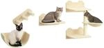 PawHut Kletterwand Katzen 4-teilig Katzen Kletterwand Set mit Kaztentreppe,