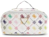 GUESS Kosmetiktasche Silia LRG Cosmetic Travel Bag Multi Logo wei&szlig;