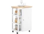 SoBuy K&uuml;chenwagen mit Rollen und 3-stufigem Seitenregal 60&times;40&times;90cm K&uuml;che
