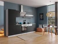 respekta K&uuml;chenzeile Malia KB280WSCGKE178G Schwarz 280 cm Breite mit...