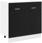 vidaXL Unterschrank f&uuml;r Sp&uuml;le Schwarz Eiche 80x46x81,5 cm Holzwerkstoff