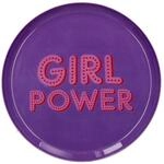 Gift Company Love Trays, Dekotablett, XS, Motiv: Girl Power, rund, Flieder