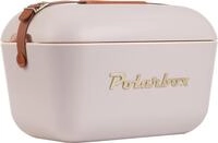 Retro K&uuml;hltasche mit Lederband 12 Liter - Polarbox - Perle