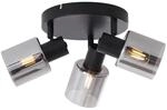 Qazqa Deckenstrahler, Deckenspot - Cilin - Schwarz mit Rauchglas, max. 10W,...