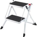 VEVOR Haushaltsleiter 500x480x450mm Trittleiter faltbar aus Stahl Stehleiter 2 Stufe
