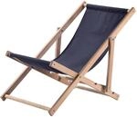 KADAX Liegestuhl, Strandstuhl aus Holz, Sonnenliege bis 120kg, Liege aus...
