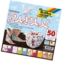 folia 492/1515 - Faltbl&auml;tter Japan, 15 x 15 cm, 80 g/qm, 50 Blatt sortiert in...