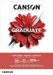 Canson Graduate Acryl-Papier, Vlies, 300 g/m&sup2;, geleimter Notizblock, kurze Seite, A4