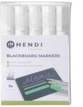 HENDI Kreidemarker, mit schr&auml;ger Spitze, 5x wei&szlig;, Strichst&auml;rke von 2 bis 6mm