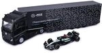 Bburago - Mercedes-AMG Semi Truck mit W15 2024#63 Russell, Diecast-Set Ma&szlig;stab 1:43,