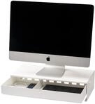 YAMAZAKI 10187 TOWER Monitorst&auml;nder mit Schublade, wei&szlig;, Stahl / Magnet /
